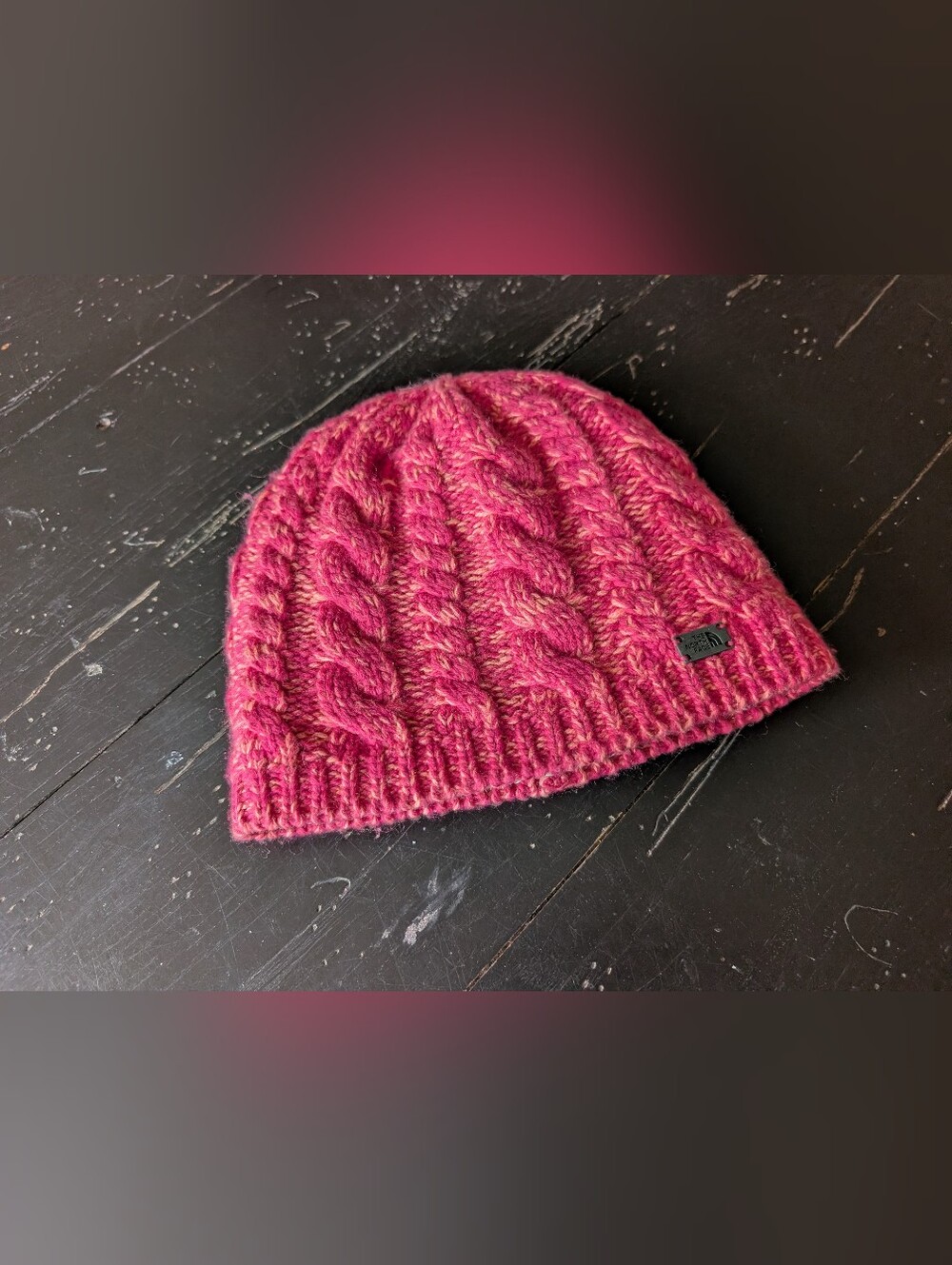 The North Face Unisex Pink Cable Knit Minna Beanie Hat OS Cabincore Outdoors